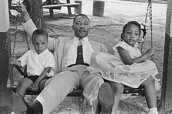 MLK with two of his children: Martin III and Yolanda. (Photo by Marvin Koner/Corbis)